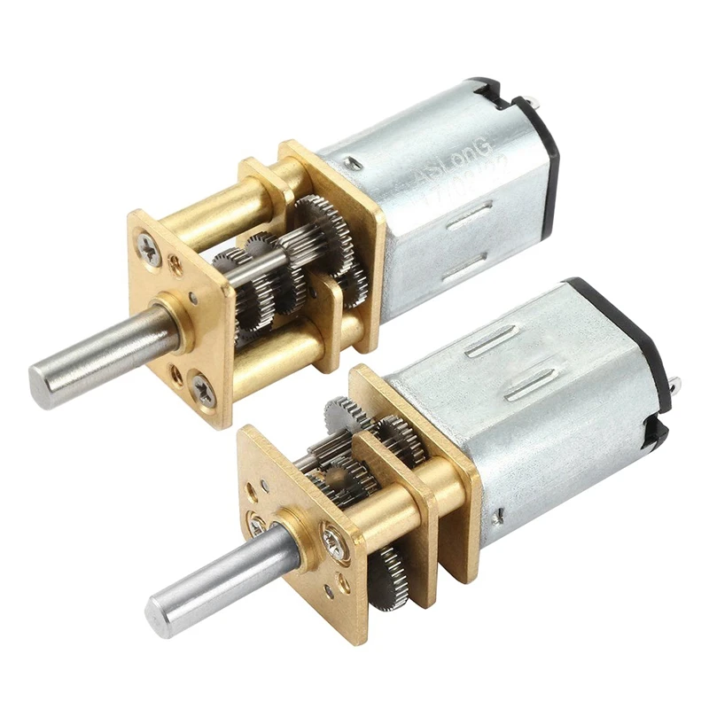 

2 Pcs DC 6V Micro-Speed Reduction Motor Mini Gear Box Motor With 2 Terminals For RC Car Robot Model DIY Engine Toy, 100RPM & 15R