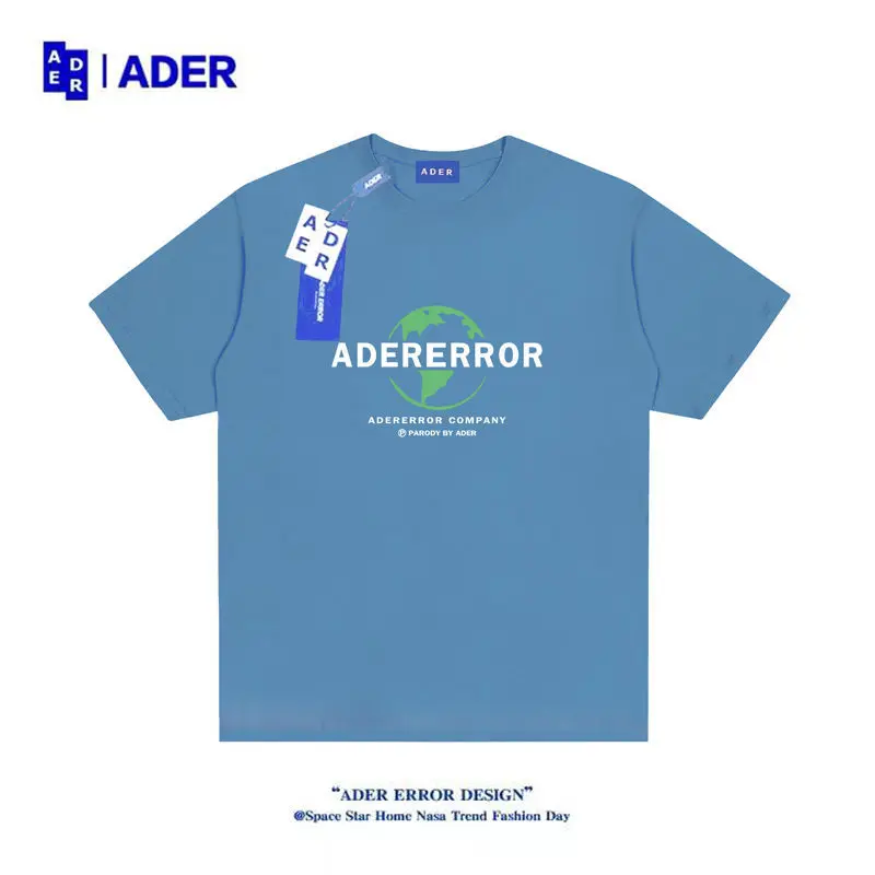 

ADER ERROR Korean China-Chic Brand Short Sleeve Men and Women Ins Style Niche Design Printed Loose Lovers Half Sleeve T-shirt