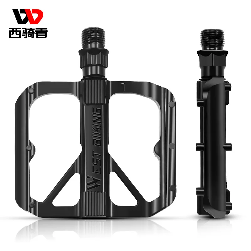 

WESTBIKING Ultra Light Aluminum Alloy Body Widen Bicycle Pedals Bearing MTB Road Bike Anti-slip Flat Cycling Accessories