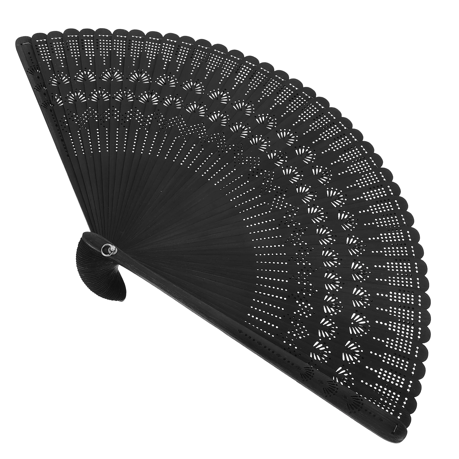 

1 Pc Holding Fan Wooden Handheld Fan Folding Hand Fan for Dancing Props Church Wedding Gift Party Favors ( Black )