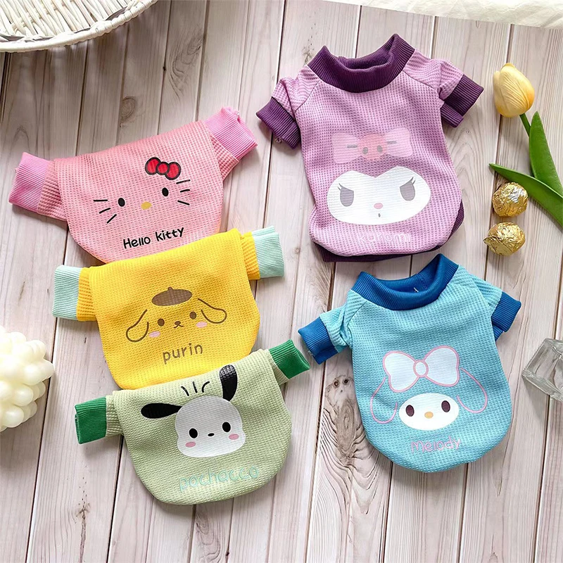 

Новая зимняя надпись «My Melody Kuromi Kawaii», зимняя толстовка с капюшоном для кошек и собак, модная Милая одежда с мультяшным принтом