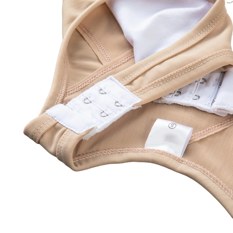 HaleyChan Women's Corset Underwear Trans Les Lesbian Tomboy Front 3 Rows Hook Chest Binder Mesh Breathable Plus Size Corset Top