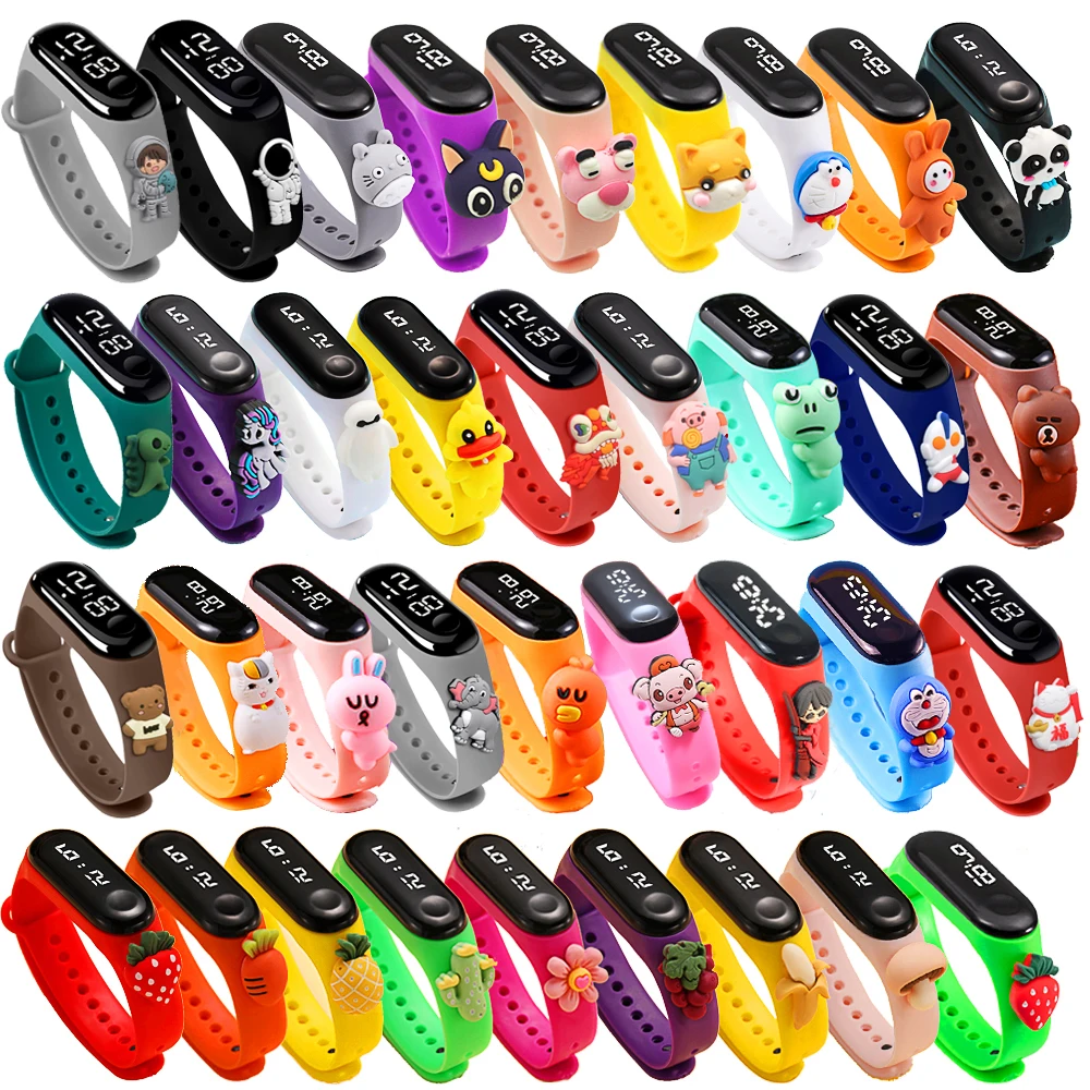 Водонепроницаемые детские цифровые светодиодные часы с сенсорным экраном