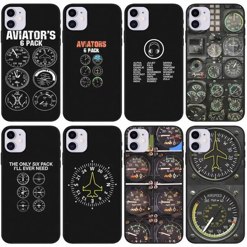 

Helicopter cockpit Instrument Phone Case For Xiaomi Mi 9t 10t 11 11i 11x Poco M3 Pro X3 Nfc F3 Redmi 9 8 7 Black Soft Case