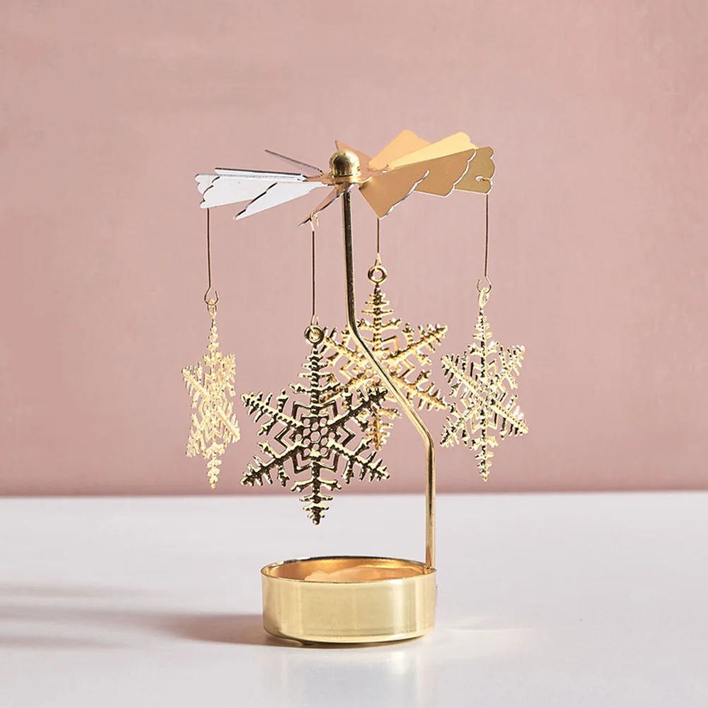 

Holderchristmas Holders Candlestick Tealight Rotating Rotary Snowflake Weddingcarousel Tea Light Table Metal Valentines Day