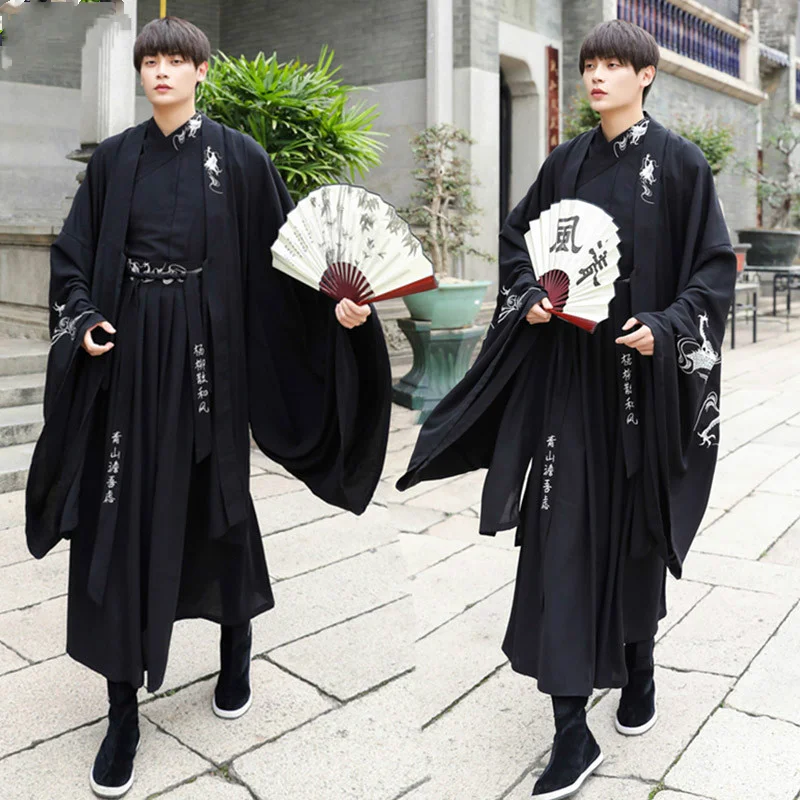 

Chinese Ancient Swordsman Clothing Hanfu Male Kimono Tang Suit Large Size Women Traditional Dress Man Han Dynasty Costume Couple