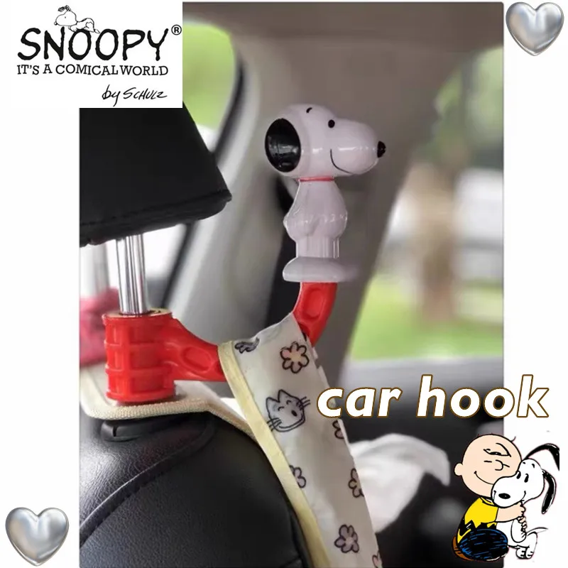 

Anime Snoopy Amy Car Hook Up Seat Kawaii Cartoon Convenient Creative Storage Bag Furniture Decorate Accessories Student Gifts