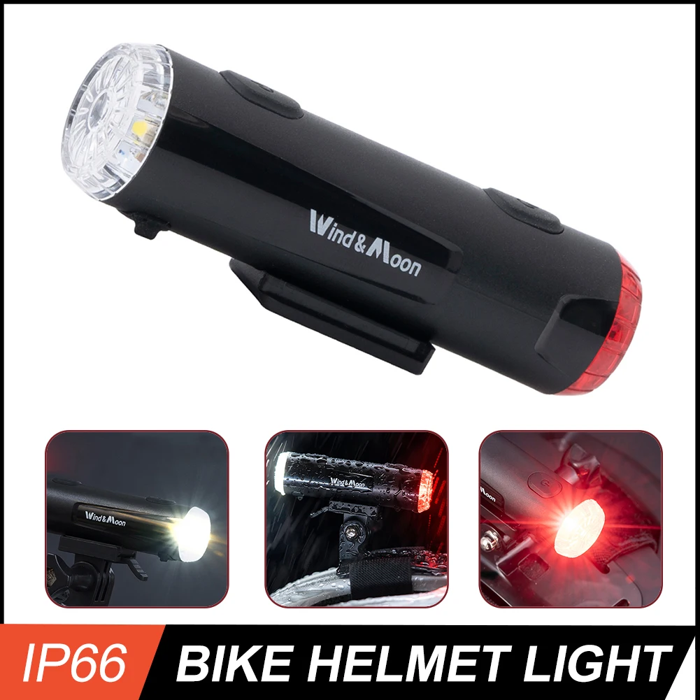 

Bicycle Helmet Headlight 2 In 1 Front And Rear Light USB Rechargeable Waterproof Bike Helmet Light Flashlight Cycling Accessory