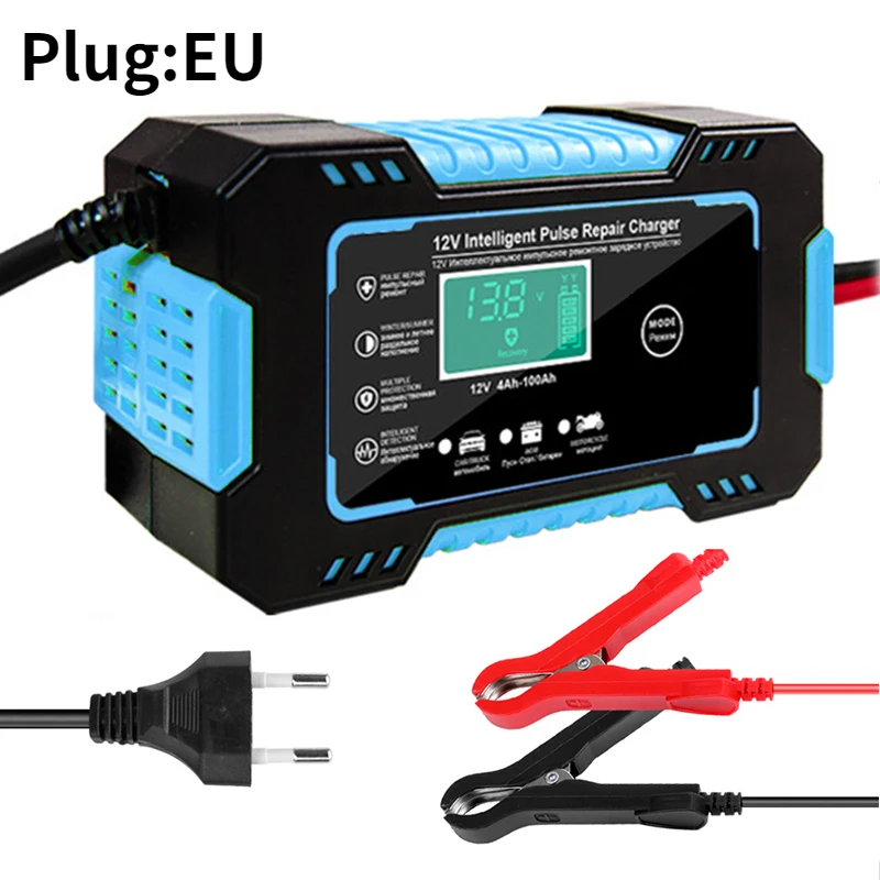 

12V 6A Full Automatic Battery charger Wet Dry Lead Acid with Digital LCD Display Power Puls Repair Chargers For Car Motorc