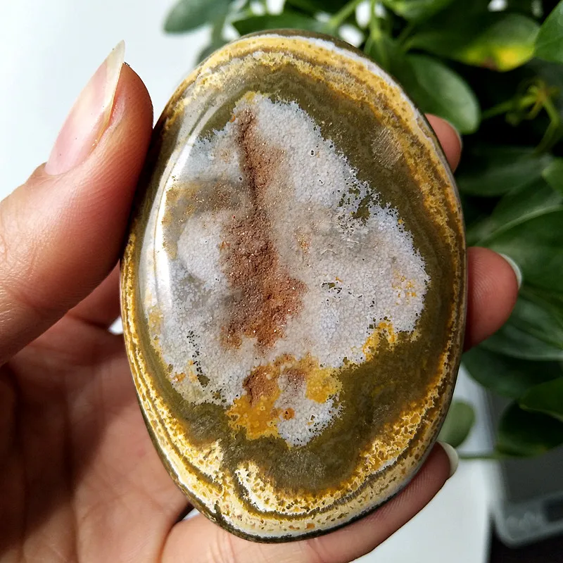 

Natural Crystal Ocean Jasper Stone Home Decor Plam Chakras To Exert Spiritual Energy Of Confidence