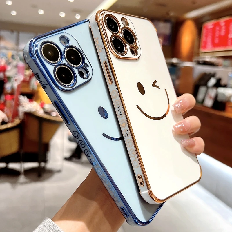 

Soft Electroplated Cute Phone Case For iPhone 11 12 13 Pro Max XS X XR 7 8 Plus SE 2020 Mini Silicone Cases Cover