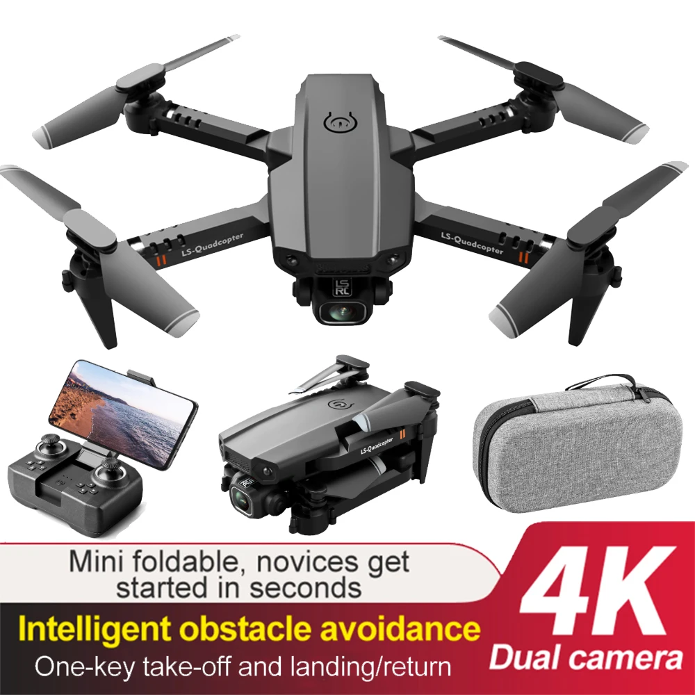 

LSRC LS-XT6 Mini WiFi FPV с двойной камерой 4K/1080P HD удержание высоты траектория режим полета складной Радиоуправляемый Дрон Квадрокоптер RTF