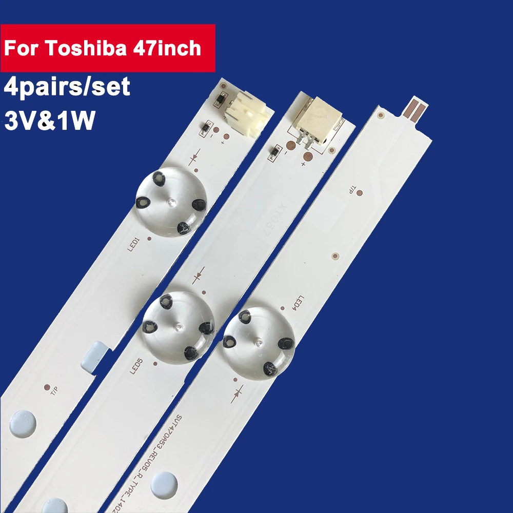 

4 пары 489 мм для Toshiba 47-дюймовая светодиодная подсветка TV Strip 4 + 8 светодиодов 3В и 1 Вт SVT470A53_REV05_R-Type_140227 47L6453DB 47L6453D