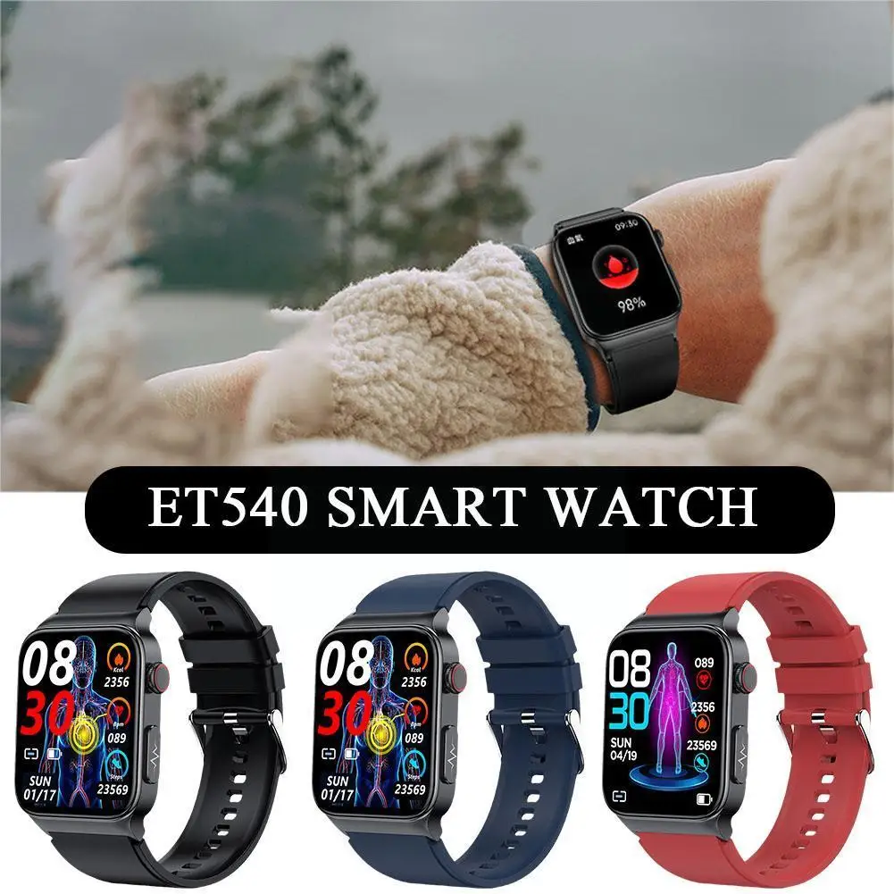 

ET540 Smart Watch 1.91inch HD Screen Bluetooth Call Pressure Oxygen Diagnosis Blood Glucose ECG+PPG Blood HRV Monitoring Bl U2X5