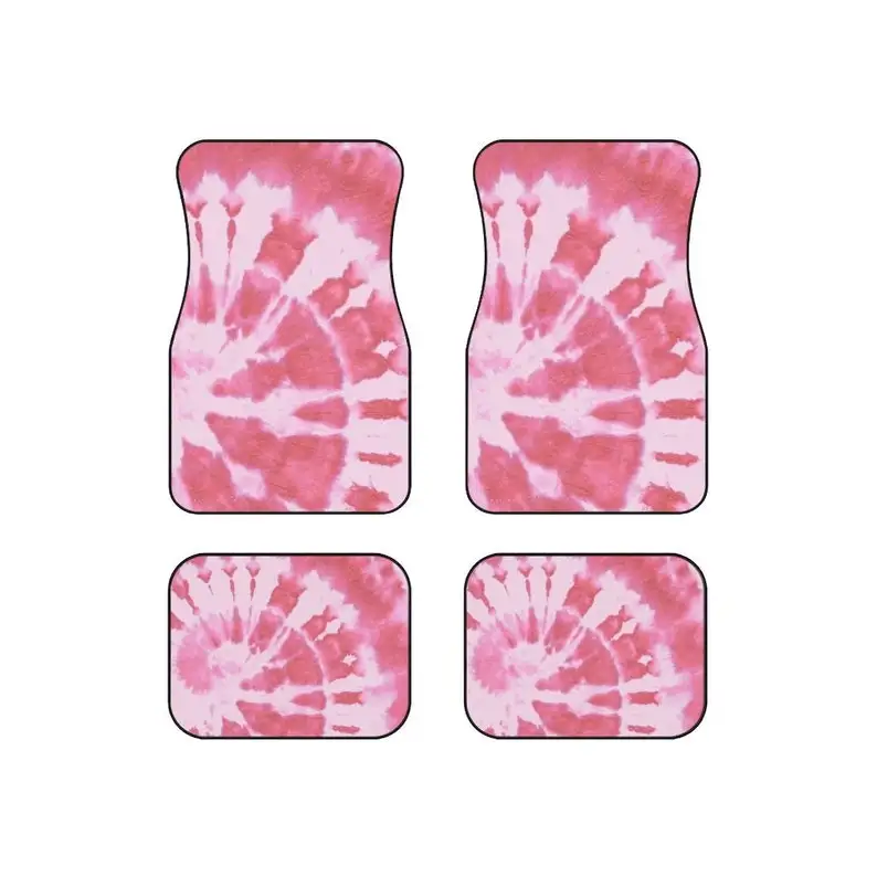 

Pink Floor Mats, Hippie Car Decor, 70s Tie-dye Car Floor Mat, Boho Car Mat Accessories, Cottagecore Car mat, Bohemian Car Mat Se