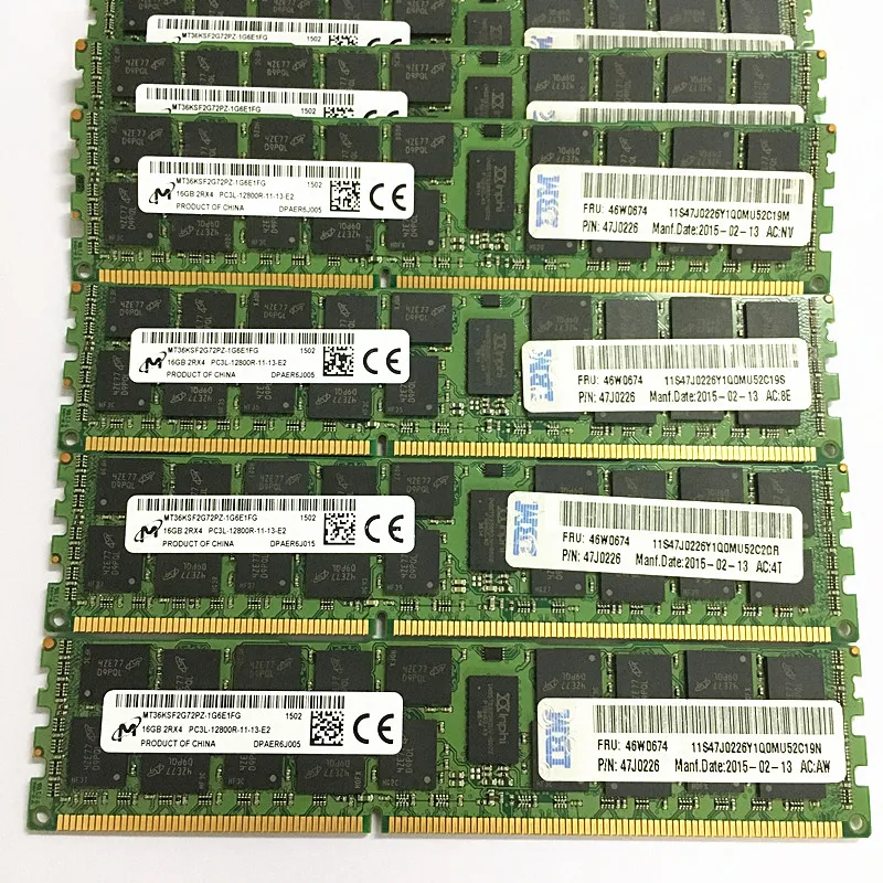 Memoria de servidor Micron DDR3, 16GB, 1600MHz, REG, ECC, RAMs, 16GB, 2Rx4, PC3L-12800R-11, para ordenador