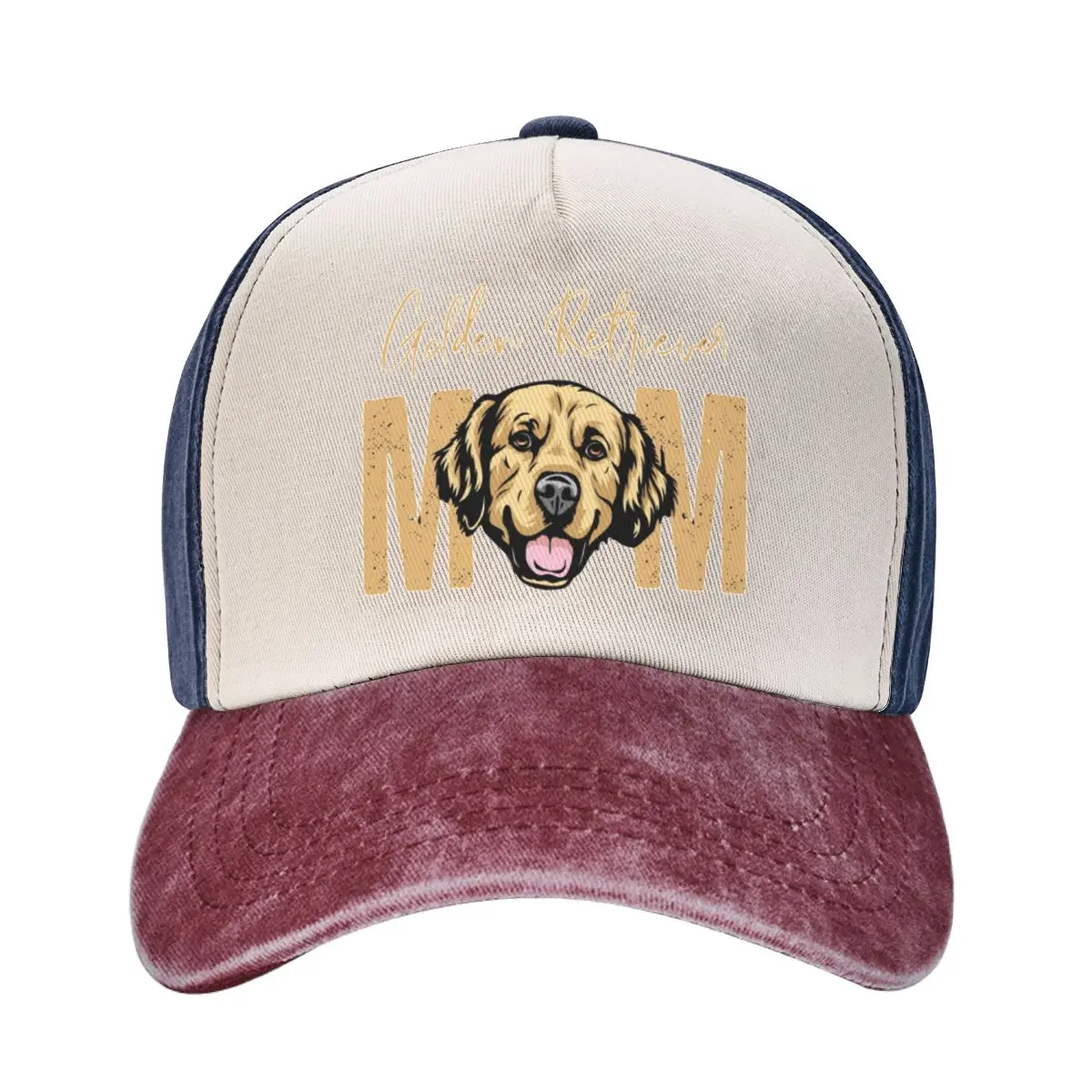 

Fashion Golden Retriever Dog Mom Baseball Caps Women Distressed Washed Snapback Cap Gift idea for Golden Retriever Owner