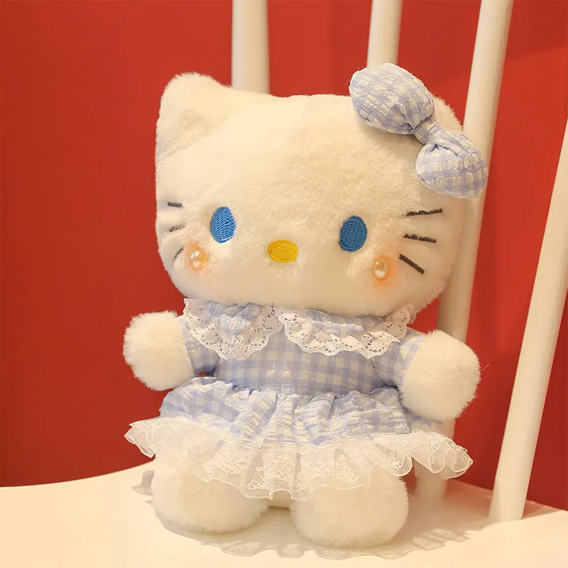 Hello Kitty Sanrio Kawaii Cartoon Cute Plushie Pusheen Cat Dolls Anime Plush Toys for Girls Birthday Gift images - 6