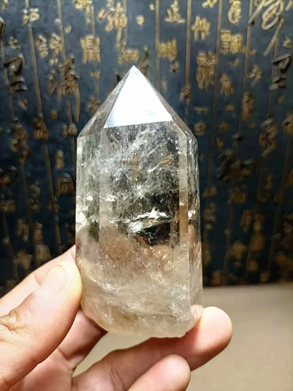 

Natural quartz crystal tea crystal hand-polished magic wand point chakra A2