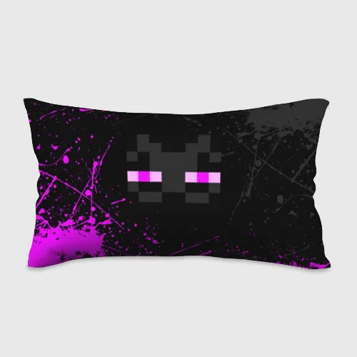 Подушка 3D антистресс MINECRAFT ЭНДЕРМЕН ЛИЦО БРЫЗГИ КРАСОК |