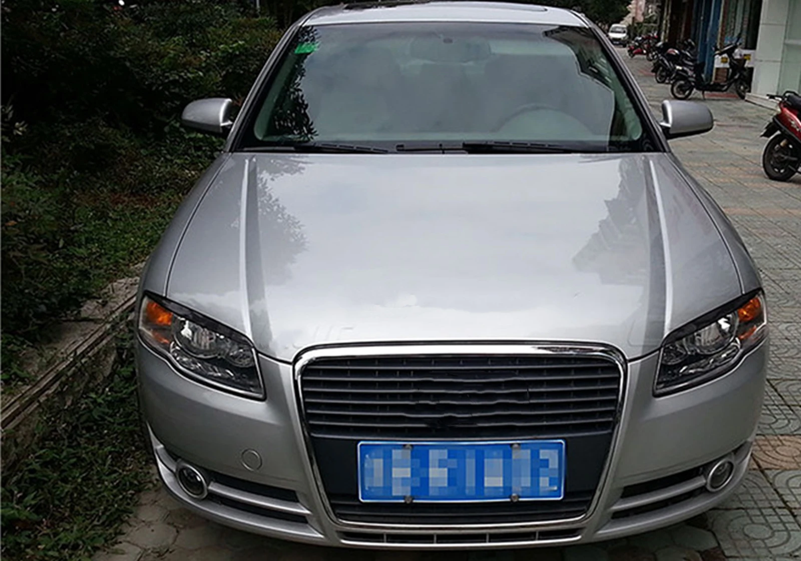 Накладка на фару для Audi A4 B7 S4 2005-2008 передняя фара из настоящего углеродного
