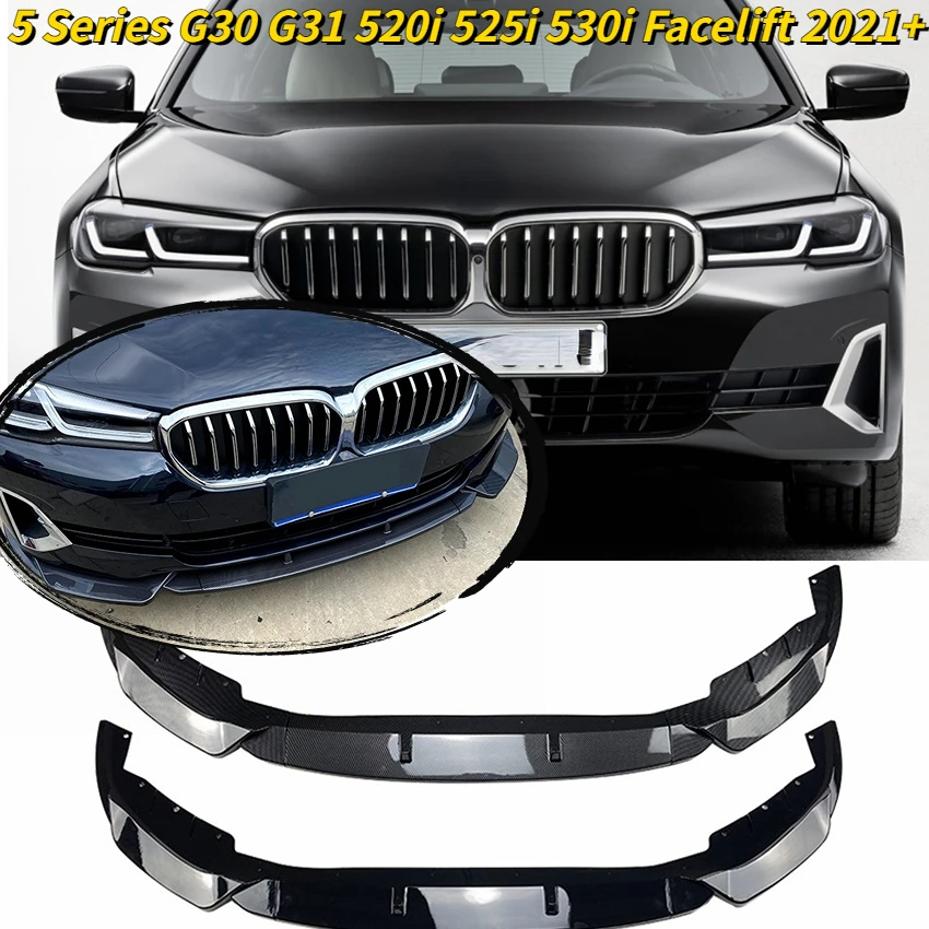 

For BMW 5 Series G30 G31 Car Front Bumper Lip Body Kit Spoiler Splitter Bumper Canard Lip Splitter 520i 525i 530i Facelift 2021+