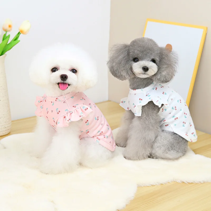 

Sweet Puppy Pet Dog Clothes for Small Dogs Print Summer Breathable Chihuahua Bichon Teddy Tshirt Pomeranian Yorkie Vest