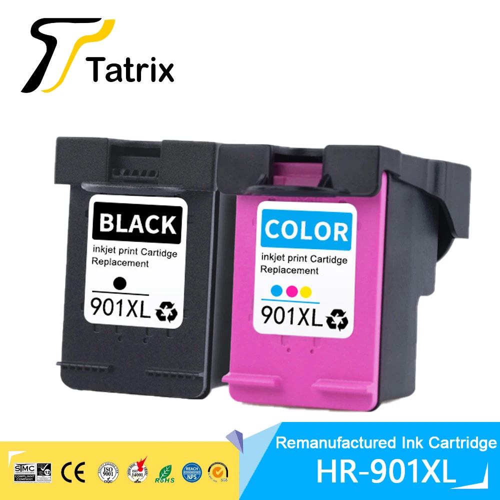 

Tatrix 901XL 901 XL Premium Remanufactured Color Inkjet Ink Cartridge for HP Officejet 4500 J4540/J4550/J4580/J4680 Printer