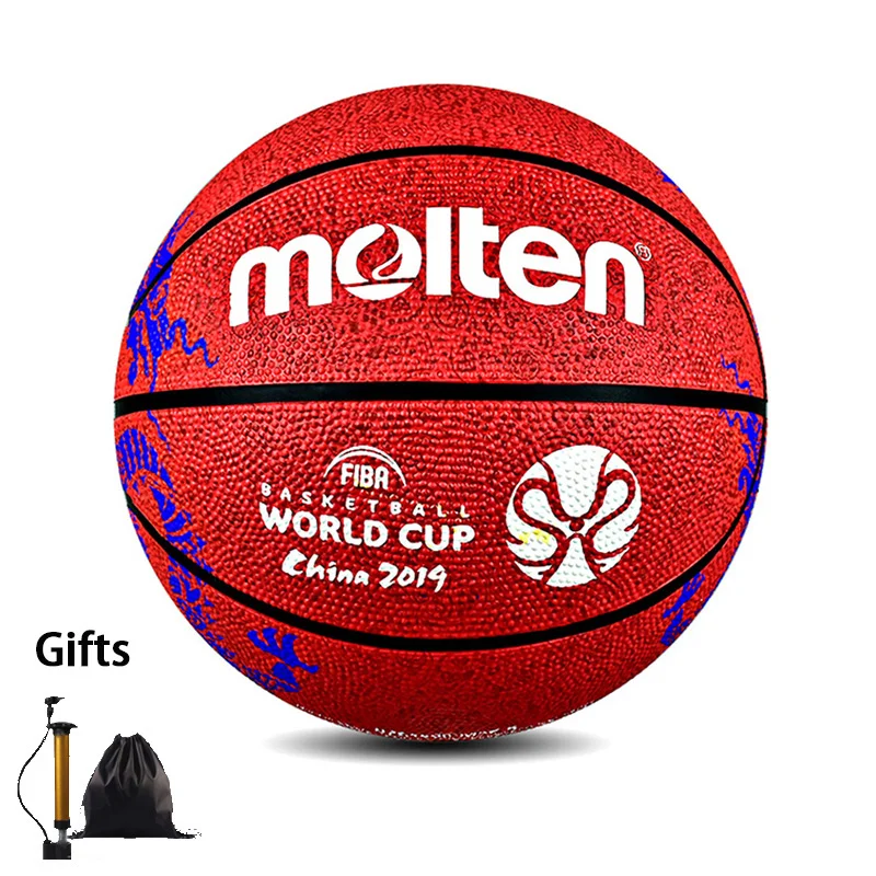 Molten Size 7 Basketballs 2019 World Cup Official Anniversary Balls Indoor Match Training Basketball Adults Man Free Air Pump