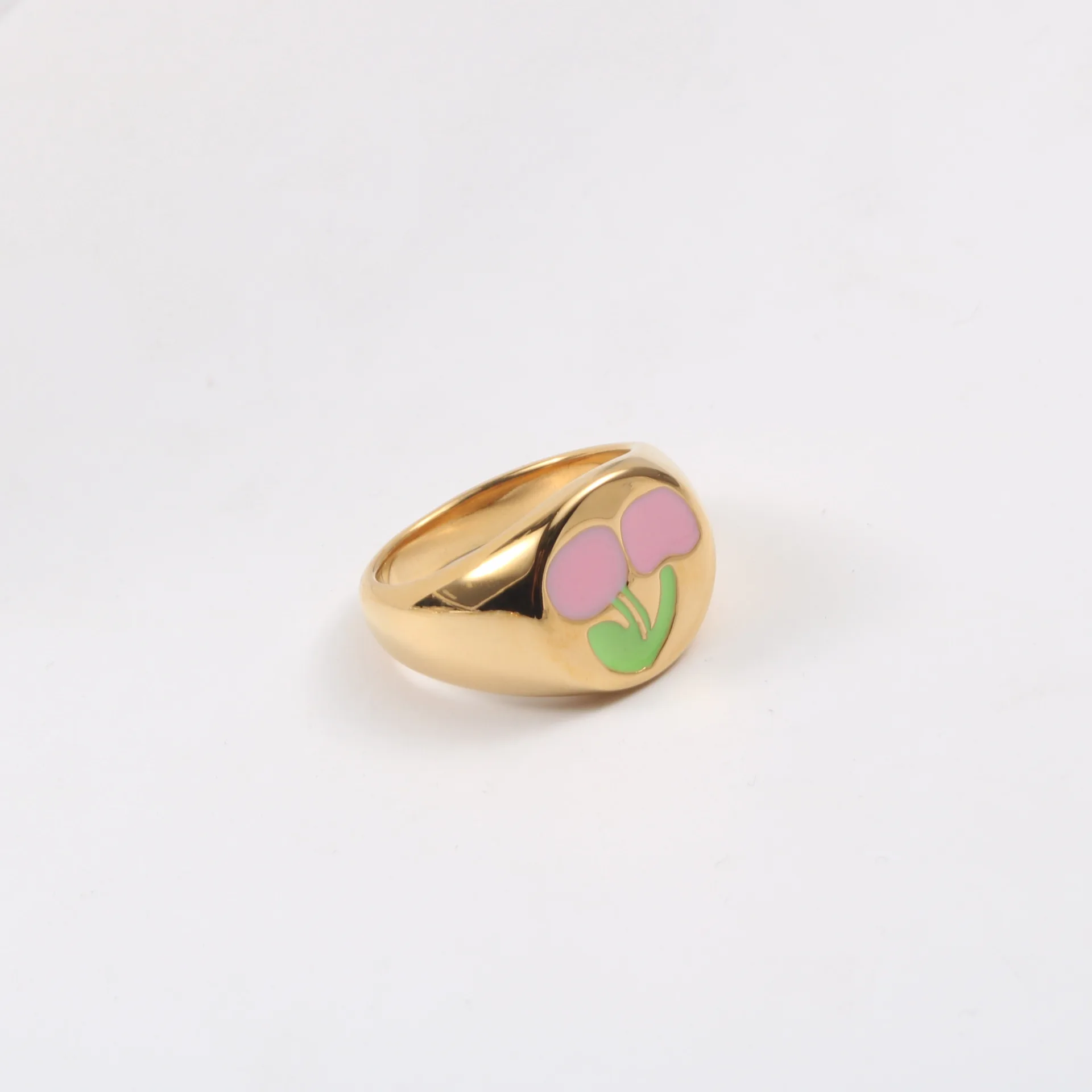 LESIEM Горячая новинка Модные Позолоченные обручальные кольца богини Сакура цветы