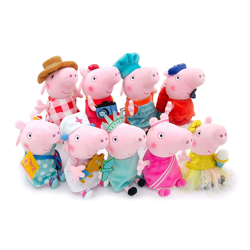 

19cm Peppa Pig Plush Anime Doll Soft Fabric Filled PP Cotton Cartoon Character Peggy George Children's Toy Birthday Gifts Toys