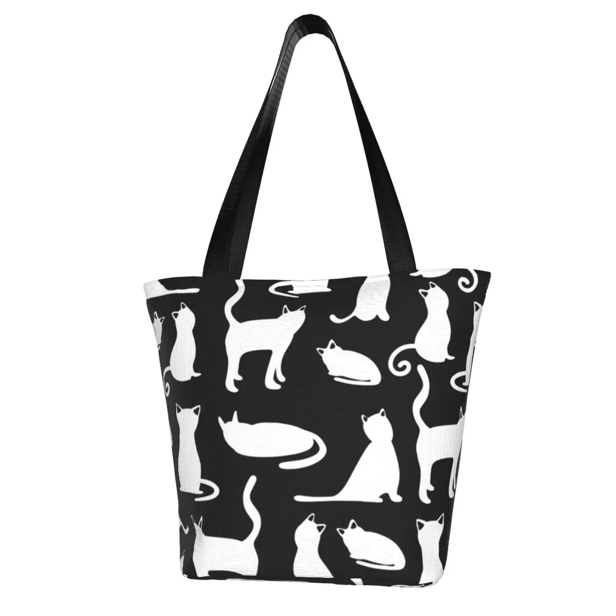 

Сумка для покупок с рисунком кота, семейная игривая уличная Женская сумочка с котятами, забавные тканевые подарочные чемоданчики