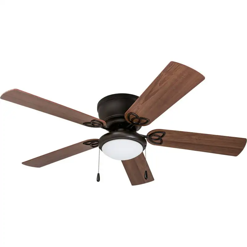 

52" Bronze Low Profile Ceiling Fan with Light