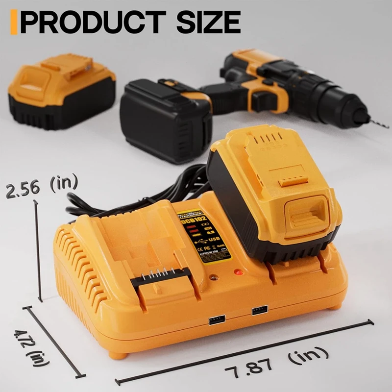 Сменное Зарядное устройство для аккумулятора Dewalt 20V Max совместимое с Литий-ионным
