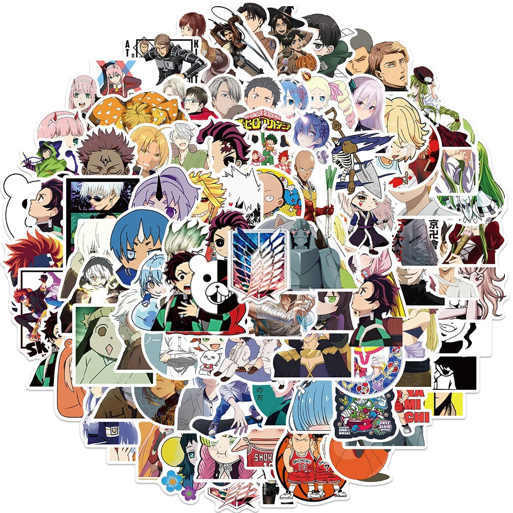 

10/30/50 шт. смешанных аниме наклеек для путешествий на велосипед, багаж, телефон, ноутбук
