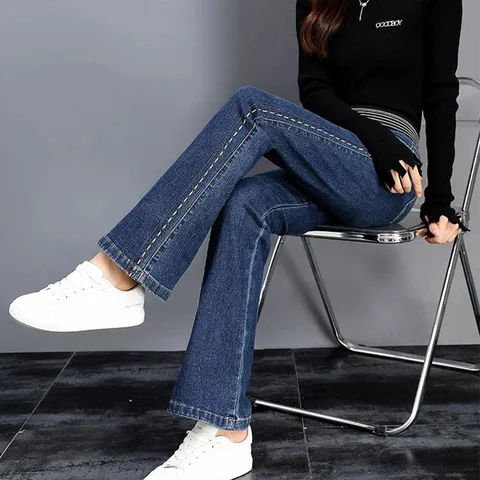SIKETU Flared Jeans Flare Jeans Low Waist Loose Comfortable Jeans For Women Pants 2022 Elastic Fashion Denim Pant Trousers