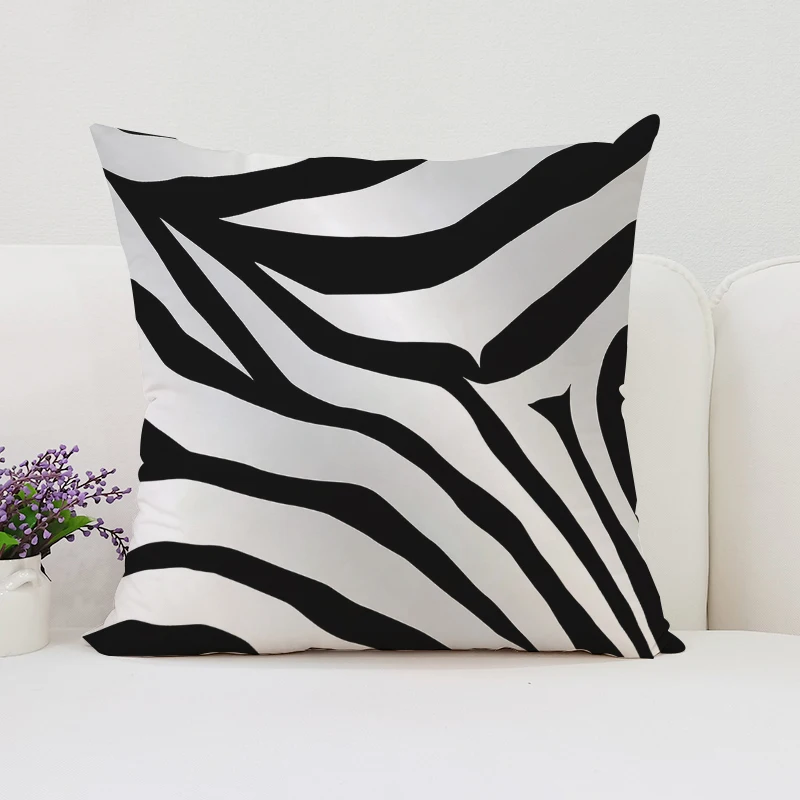 Двусторонняя Декоративная Наволочка С Принтом Zebr 45x45 См Полиэстер Хлопок Для