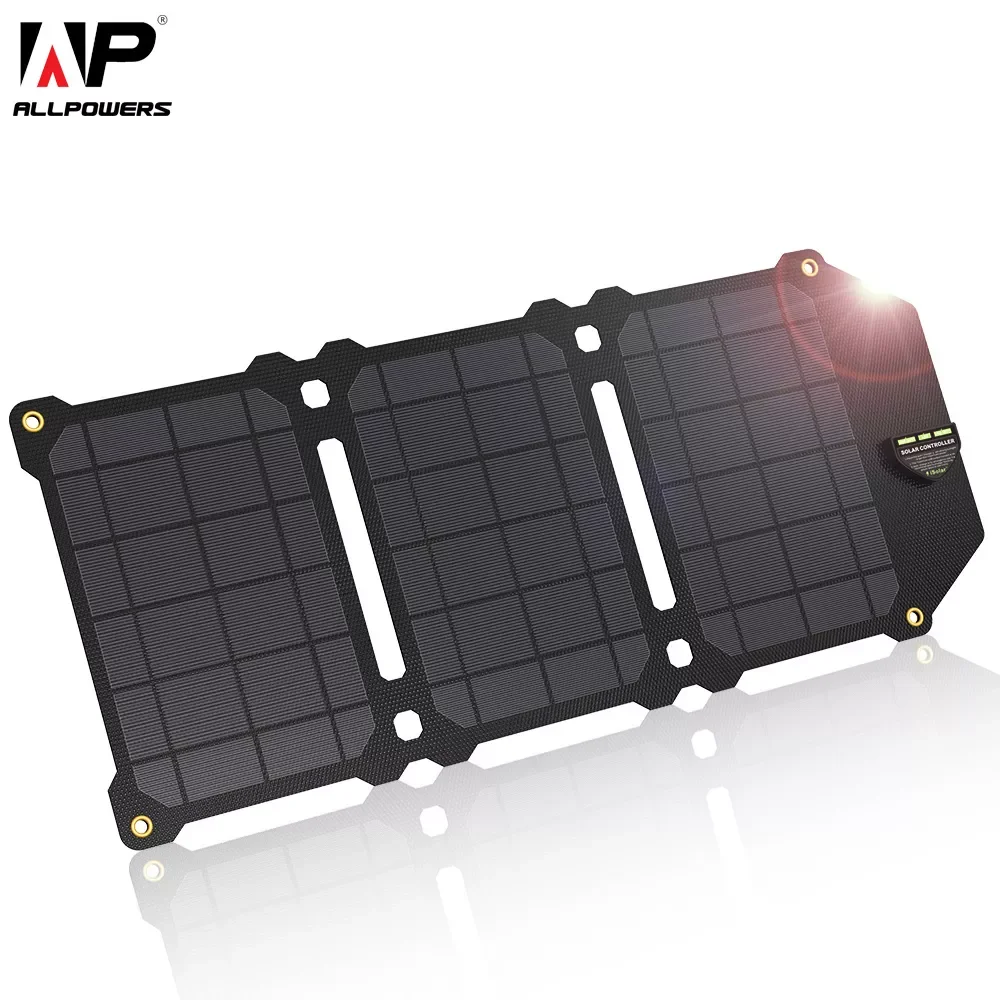 

ALLPOWERS 21W Solar Panel Solar Cells Portable Solar Charger Batteries Phone Charging for Sony iPhoneX Plus 11Pro iPad