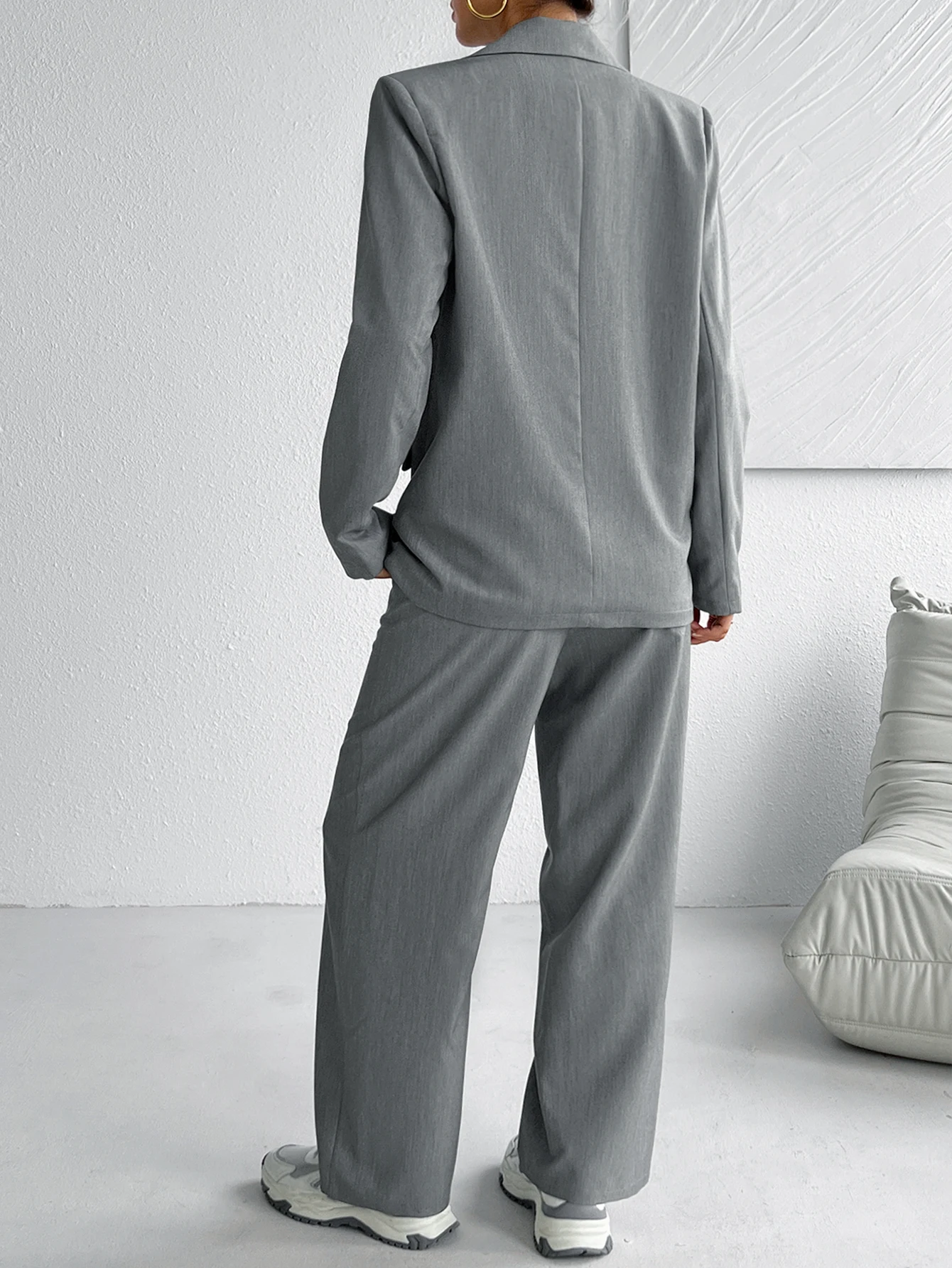 Женский Винтажный Офисный Костюм Комплект Из Двух Предметов Клетчатый Пиджак С