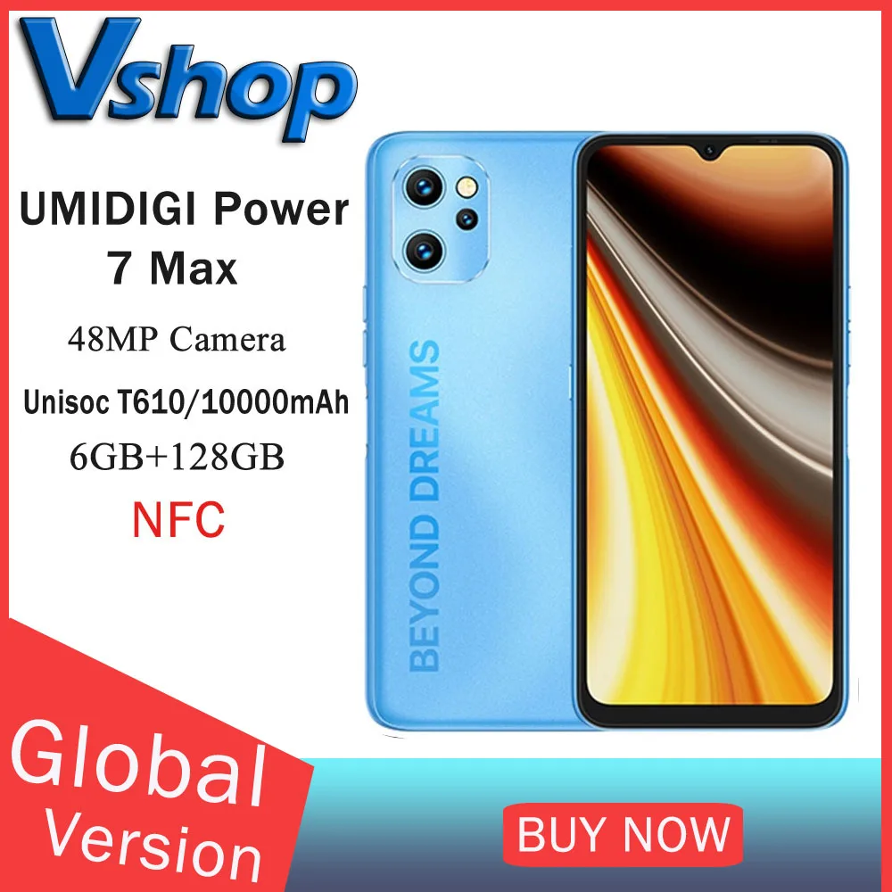 Фото Смартфон UMIDIGI Power 7 Max 6 ГБ + 128 Гб Android 11 дюйма мобильный телефон Unisoc T610 камера 48 МП 10000