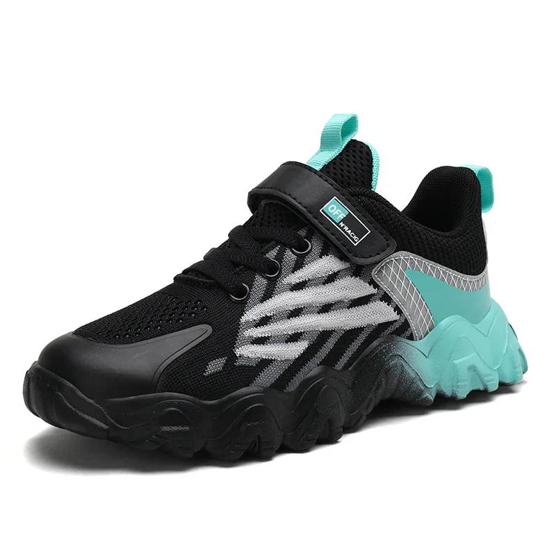 

Breathable Boys & Girls Shoes Fashion Air Mesh Fly Weaving Lightweight Color Matching Kids Sneakers Size 28-40