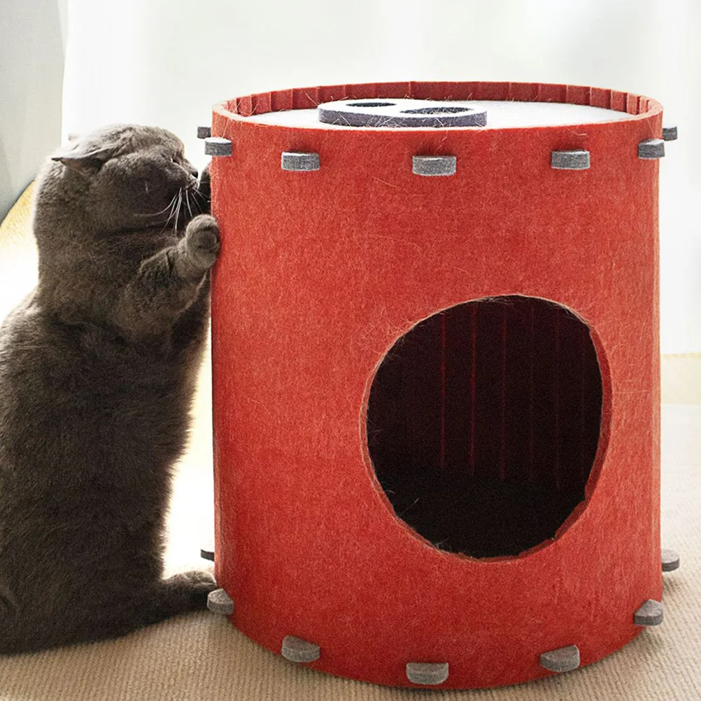 

Pet Bed Cat Houses Double Layer Small Pets Nest Convenient Felt Indoor Breathable