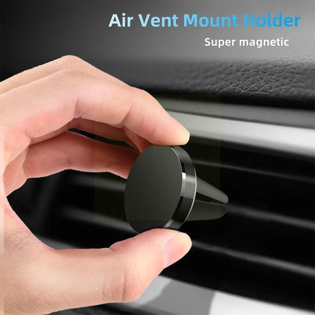

1pc Round Universal Magnetic Car Phone Holder Anti-Shake Phone Holder Mount Car Dashboard Air Outlet Car Holder For Smartph A0H4