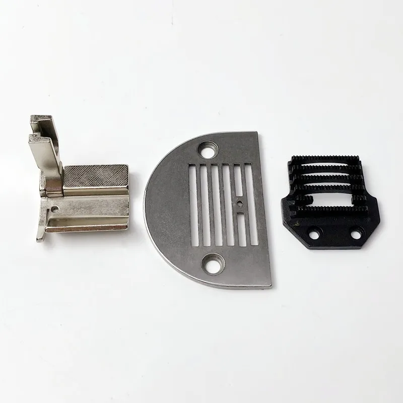 

Gauge Set Widened Anti-Wrinkle Needle Position Group Feed Dog Needle Plate Presser Foot for 1-Needle Lockstitch Sewing Machine