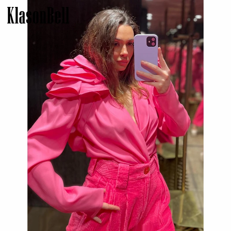 

12,28 KlasonBell Темпераментная Женская Скрытая блузка со съемным цветком