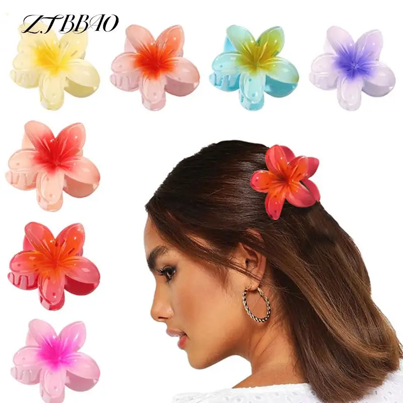 

Cute Summer Sweet Ponytail Hair Claw Shark Hairpin Gradient Flower Acrylic Hair Clip For Women Girls Barrettes Hair Accessories