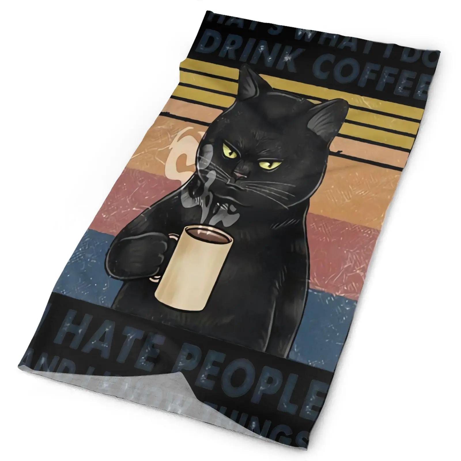 

Cat I Drink Coffee I Hate Men's Bandana Men's Bike Mask Man Scarf Scarves And Shawls Helmet Ski Tissue Tourism Men's Bike Mask
