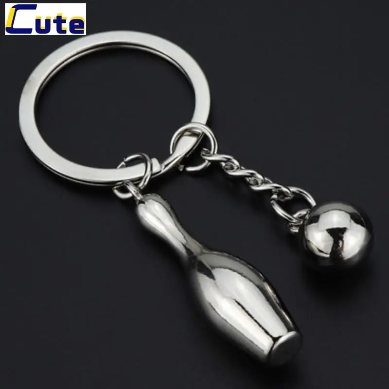 

Creative Alloy Bowling Ball Pendant Car Key Ring Purse Bag Ornament Keychain Sports Lover Club Gift Bowling Ball Pendant