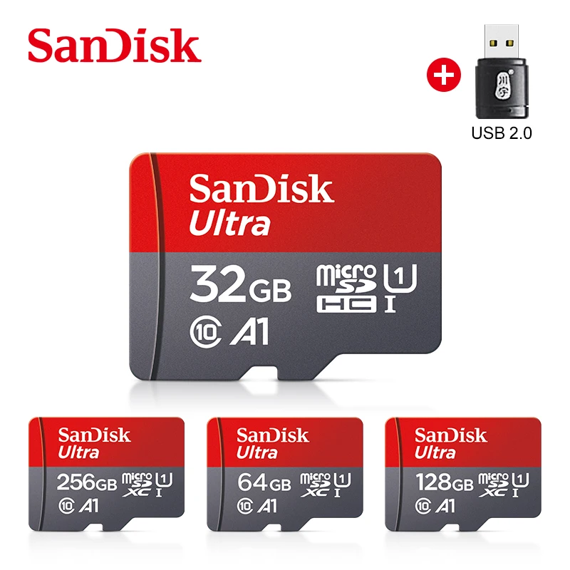 

SanDisk Ultra A1 карта памяти micro sd, 256 ГБ, 128 ГБ, 64 ГБ, 32 ГБ, 16 ГБ