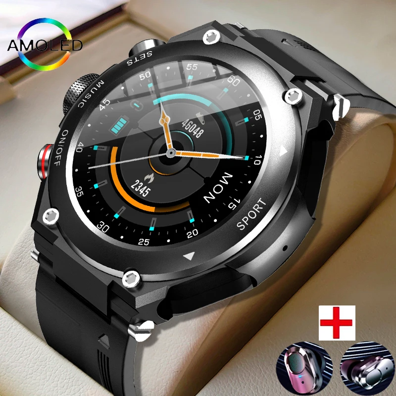 

Smart Watch Bracelet 2 in 1 TWS Wireless Headsets Heartrate Blood Pressure Fitness BT Call Smartwatch Man Woman For Android IOS